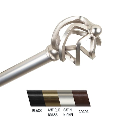 Central Design Giro 0.81 in. Curtain Rod; 120-170 in. - Satin Nickel 4842-995